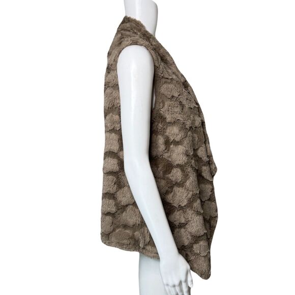 Anthropologie Elevenses Vest Womens Medium Tan Faux Fur Vest Edgy Urban Mob Wife - Picture 2 of 8